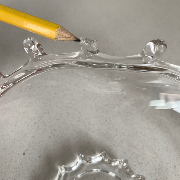 *Chipped* Curlicue Edge Curved Glass Footed Candy Dish [Free If You Bundle $25+] - Picture 2 of 9